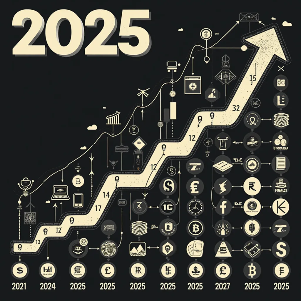 Illustration de la chronologie de l'entreprise avec des jalons technologiques